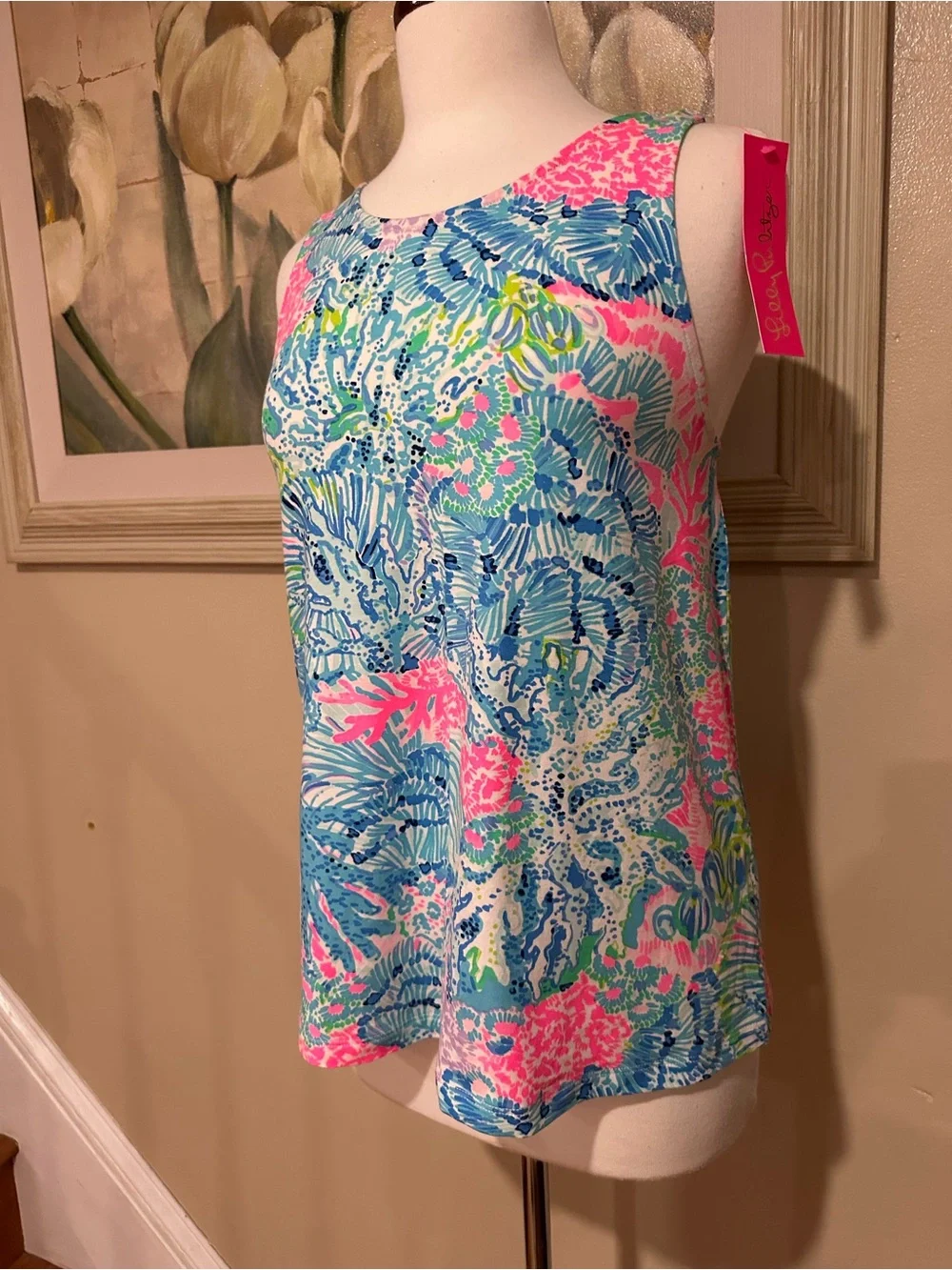 Lilly Pulitzer Kristen Top Multi Sink or Swim Strappy Back Size Medium